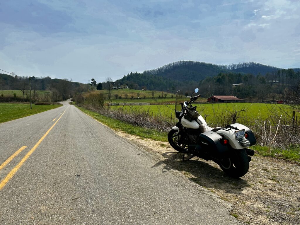 Harley in the backcountry